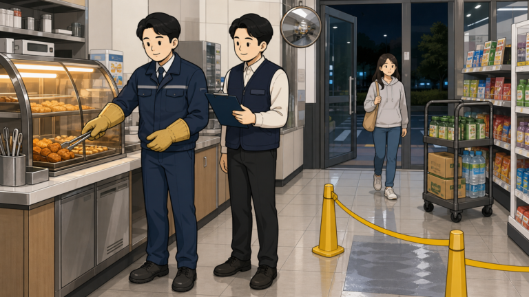 편의점 위험성평가 작성 예시: 야간근무·화상·미끄러짐·중량물